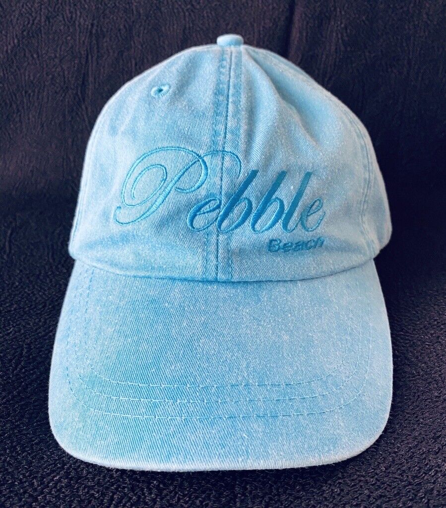 NEW Pebble Beach Concours d'Elegance Logo Hat Ball Cap Aqua Blue One Size