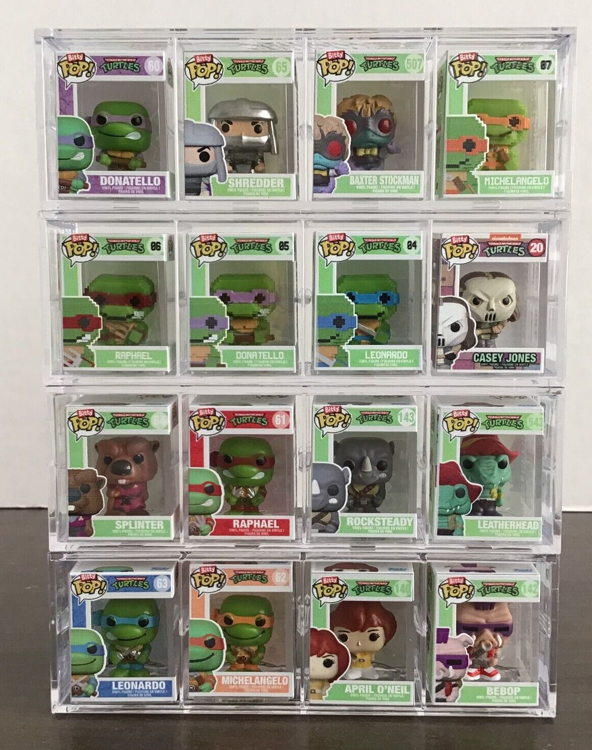 Funko Bitty Pop TMNT Complete Set of 16 with all 4 Mystery Chase Bitty Pops