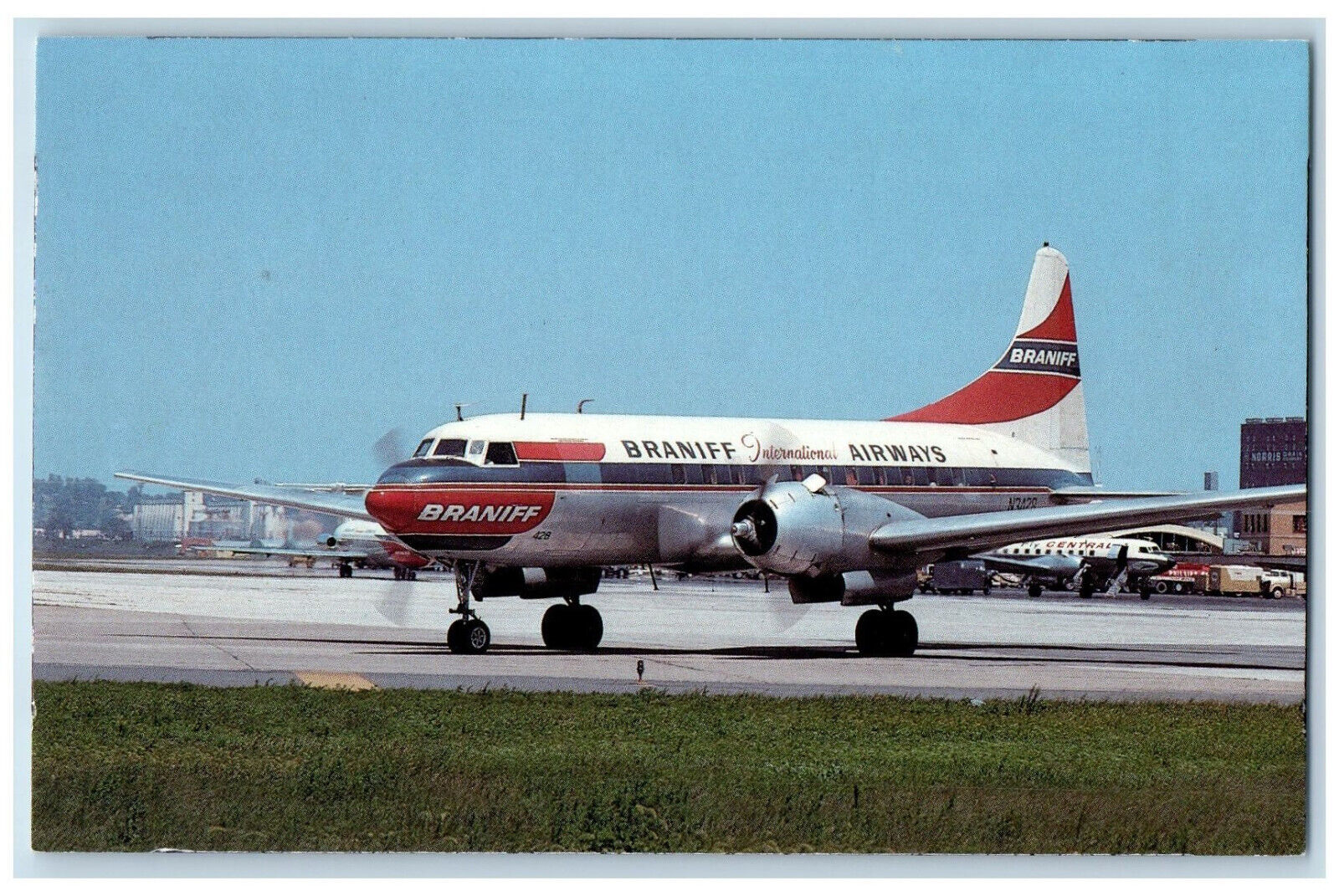 c1970s Braniff International Convair 340 N3428 Airplane Vintage Postcard