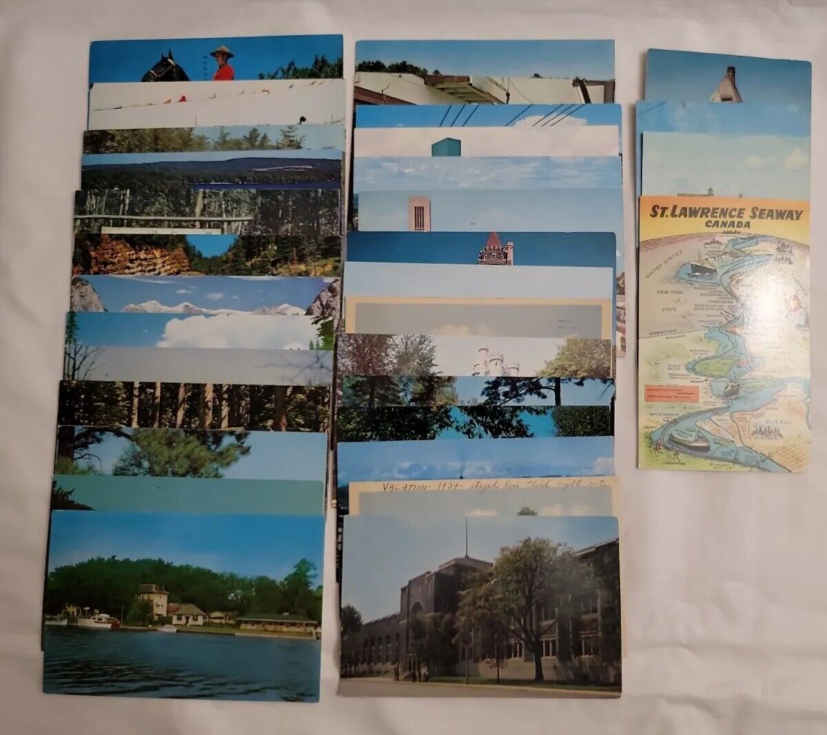 Vintage Lot Of 35 Canada Postcards Police Motel Bridge Lake Falls Landscapes 