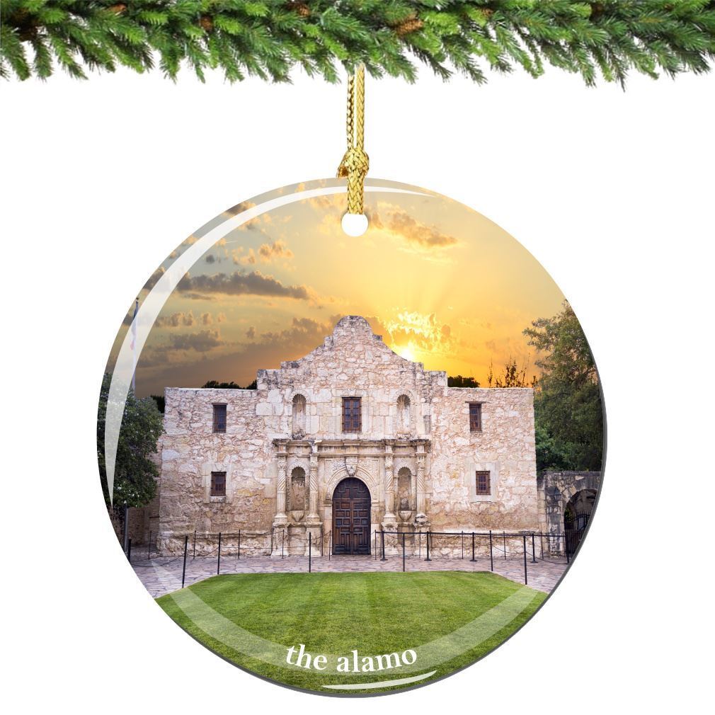 The Alamo Christmas Ornament Porcelain San Antonio Texas Ornament 2.75 Inches