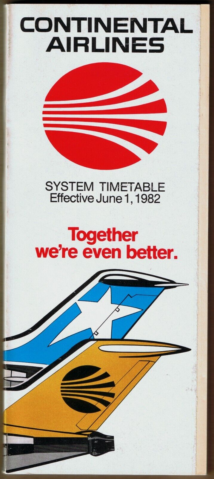 Continental Airlines / Texas International Merger Timetable  June 1, 1982 =