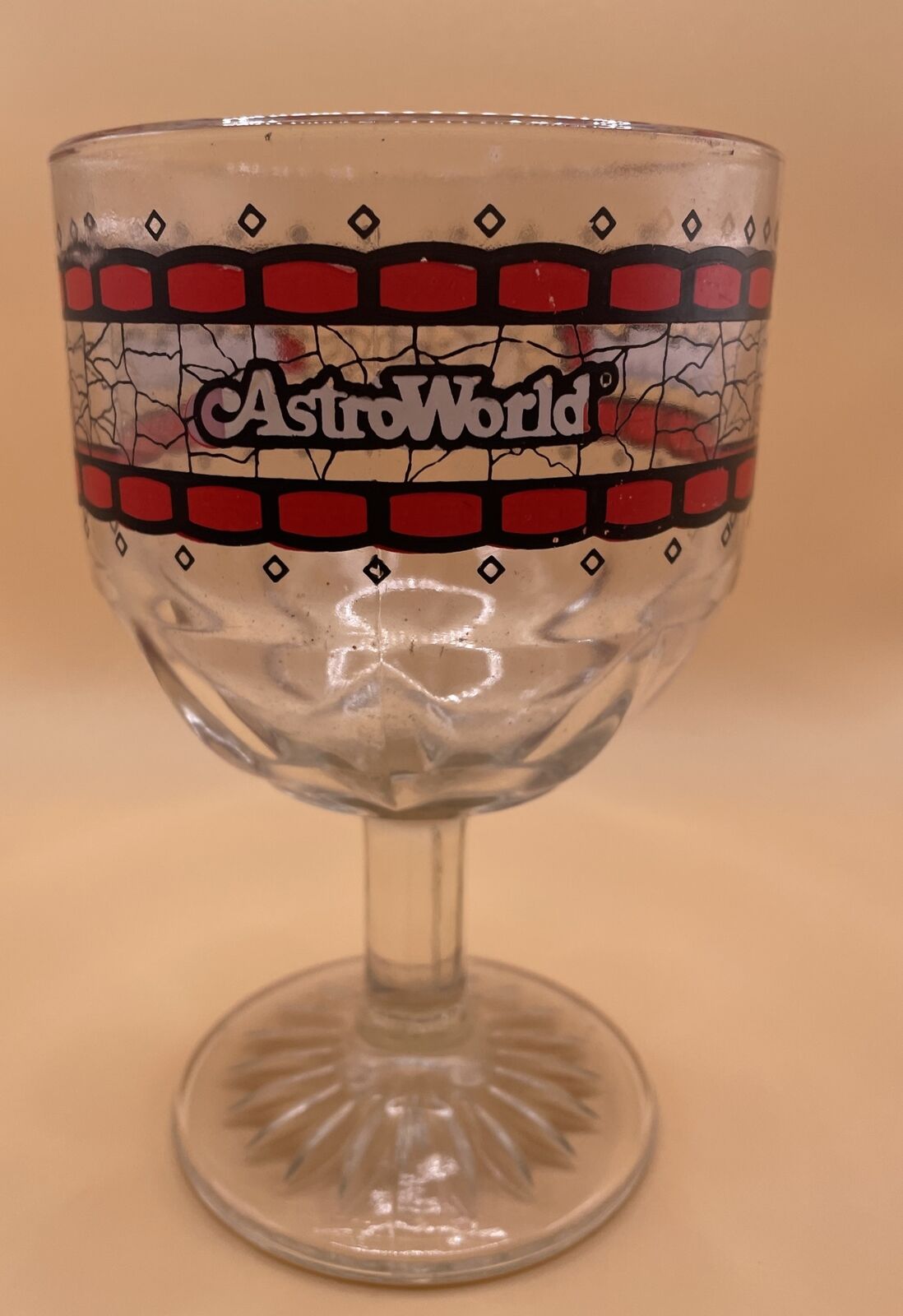 Vintage Nostalgic Astroworld Tiffany Lamp Style Glass Beer Mug 6” H X 4” W