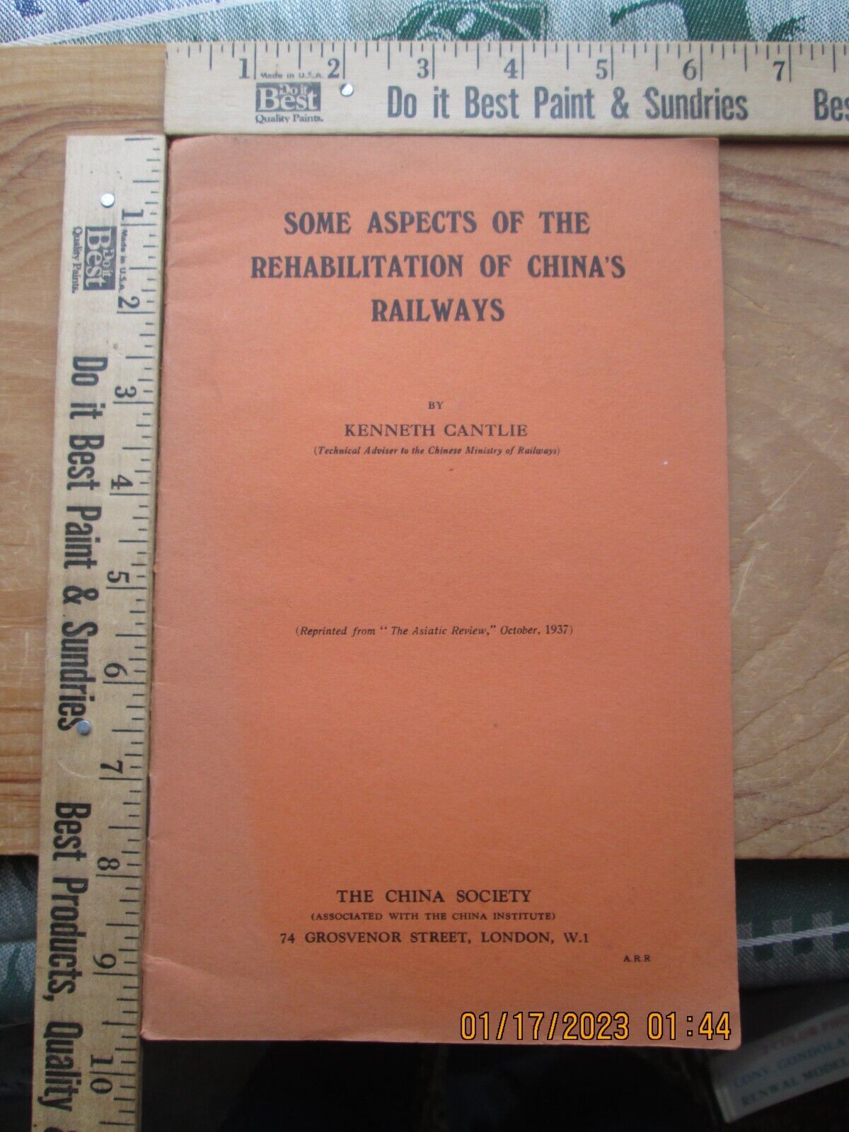Some Aspects of the Rehabilitation of China\'s Railways - Kenneth Cantlie 1937