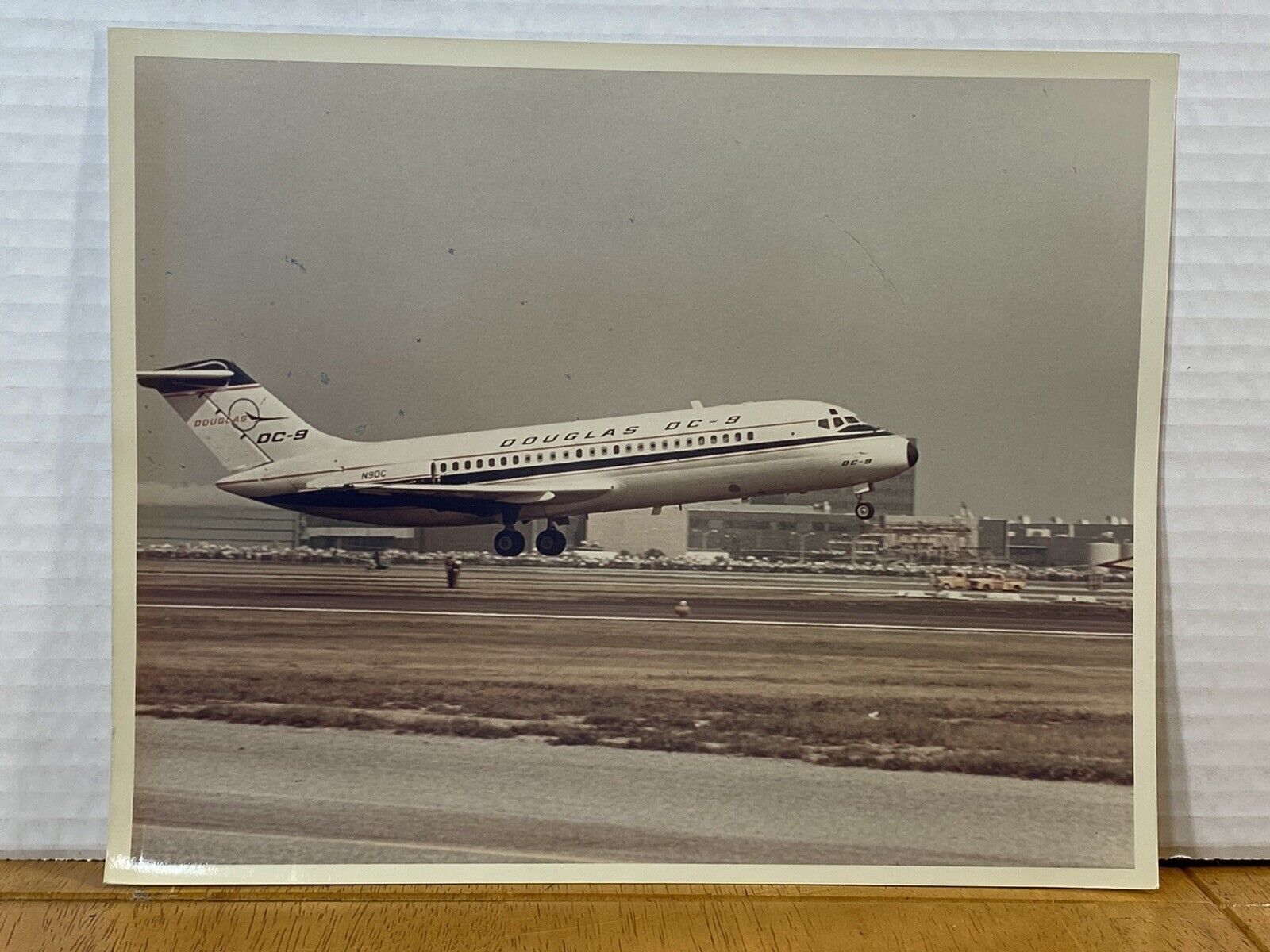 Douglas DC-9 Jet Airliner VTG Color Photo On KODAK Paper