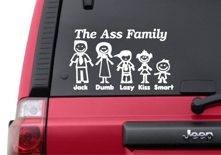 Ass Family Vinyl Graphic Decal Car Window Sticker Funny