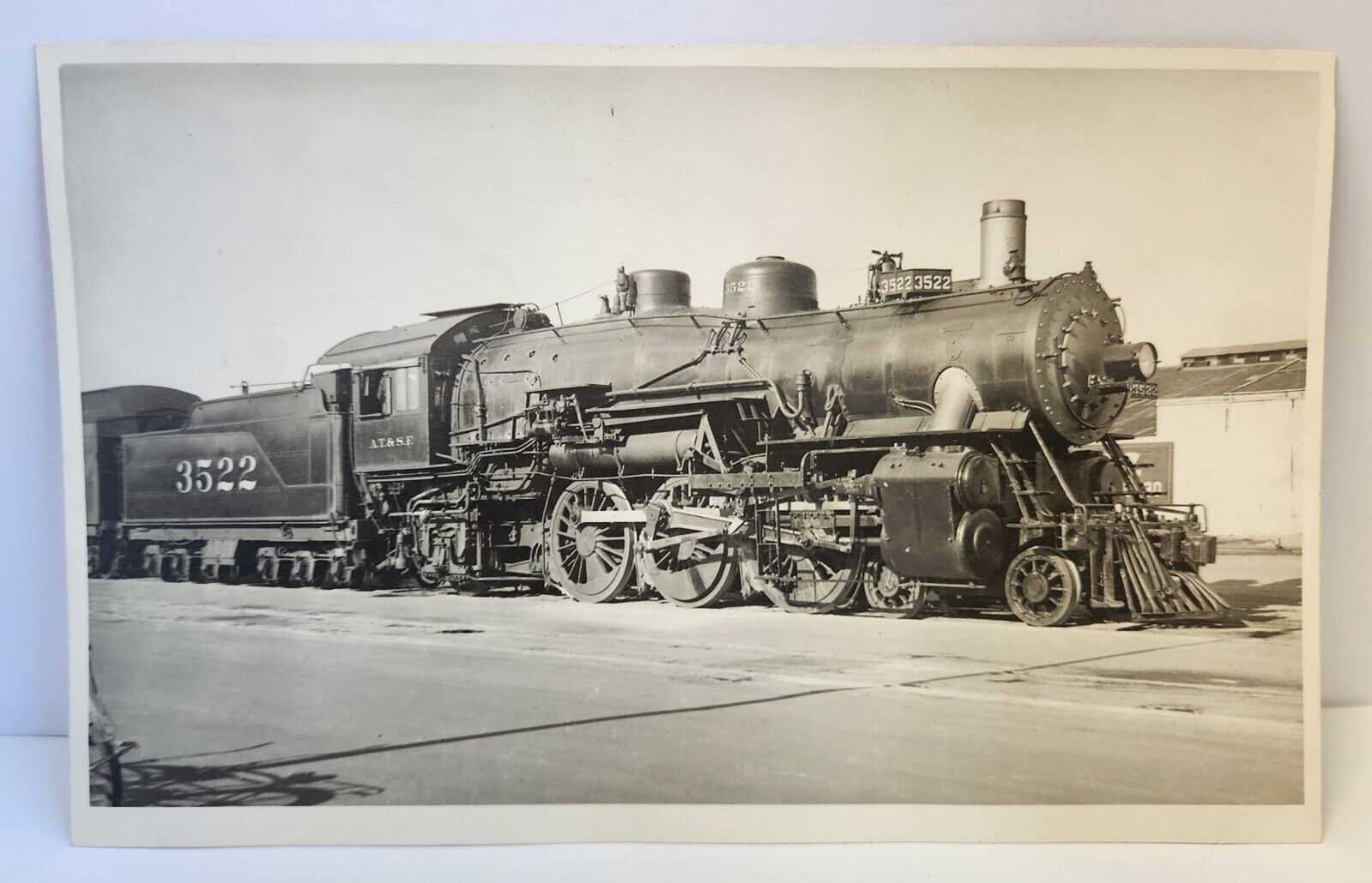 AT & Santa Fe RR Engine #3522 B/W Photo 8X5 TECRASILK Photograph GRAHAME H HARDY