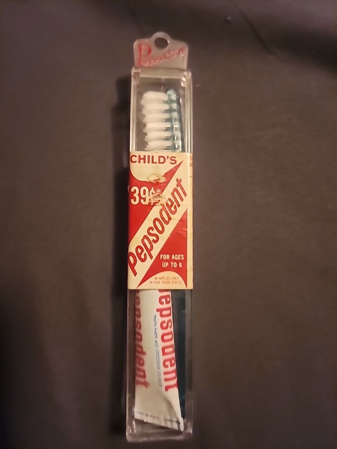 Vintage Pepsodent Toothbrush CHILDS case-SEALED with toothpaste-blue-NOS