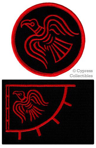 LOT of 2 ODIN RAVEN BANNER FLAG PATCH iron-on VIKING EMBLEM embroidered RED