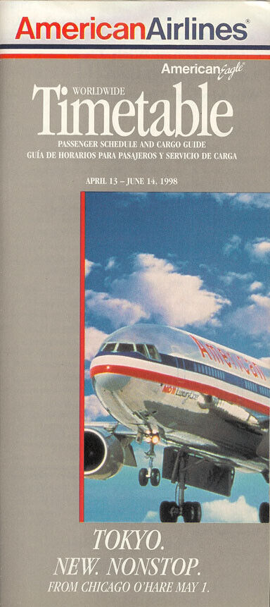 American Airlines system timetable 4/13/98 [308AA] Buy 4+ save 25%