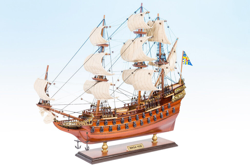 Seacraft Gallery WASA Model War Ship Boat Wooden Completed Handmade Gift 50cm 