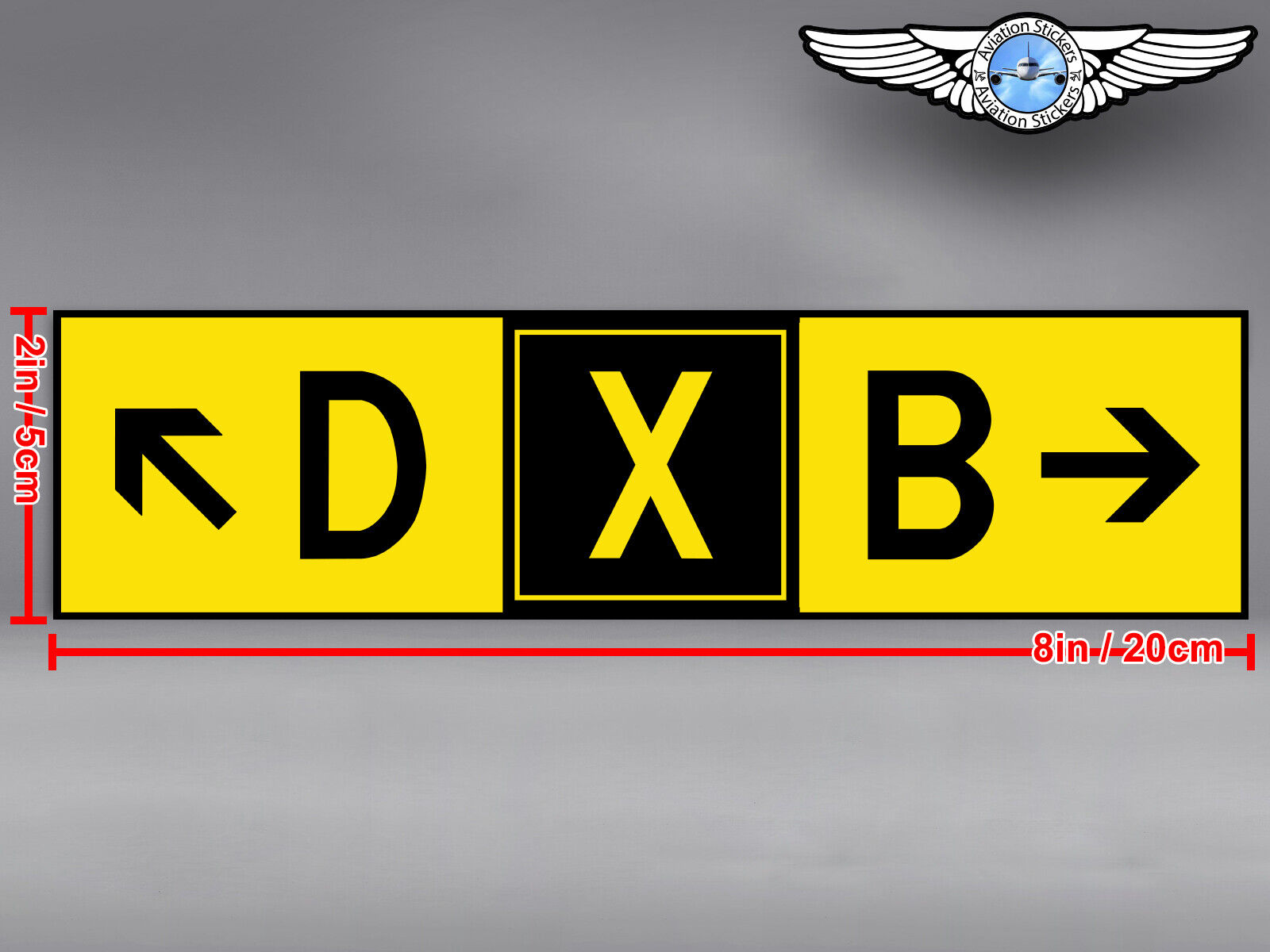 2x DXB DUBAI AIRPORT TAXIWAY SIGN DECAL STICKER