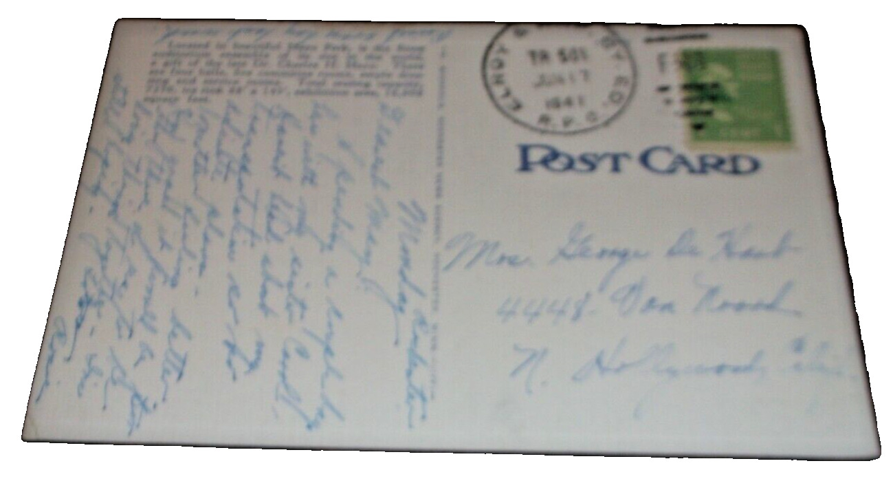 1941 C&NW CHICAGO & NORTH WESTERN ELROY & RAPID CITY RPO MAYO CLINIC POST CARD