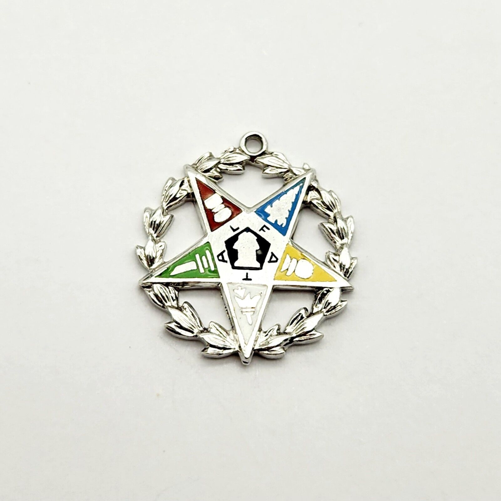 Vintage Order Of The Eastern Star Sterling Silver Masonic Orthodox Charm Pendant