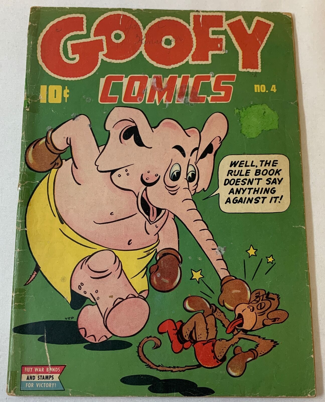 1944 Nedor GOOFY COMICS #4 ~ lower grade, tape repair