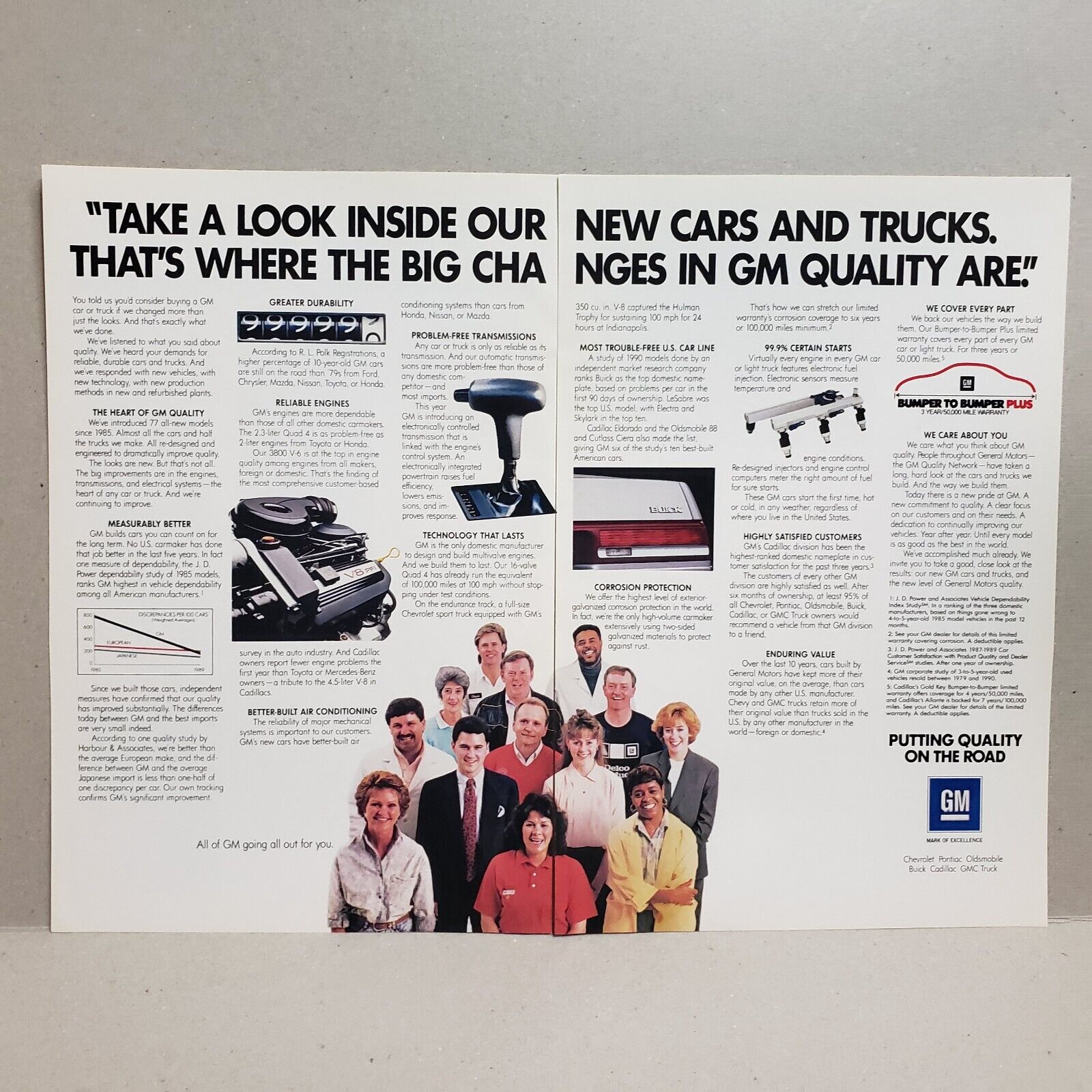 1990 GM Quality Print Ad Technology Quality in New Cars and Trucks