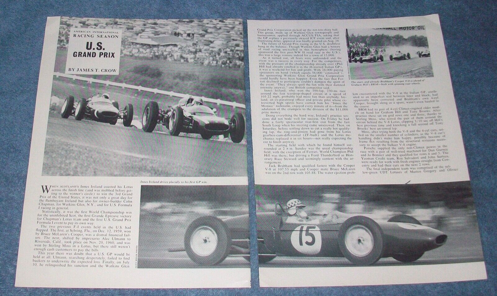 1961 United States Grand Prix at Watkins Glen NY Vintage Race Highlights Article