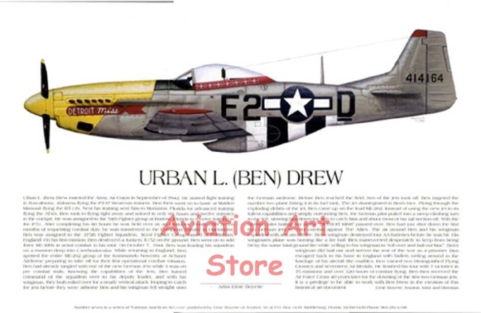 3 P-51 Mustang Art Prints, Artist Ernie Boyette