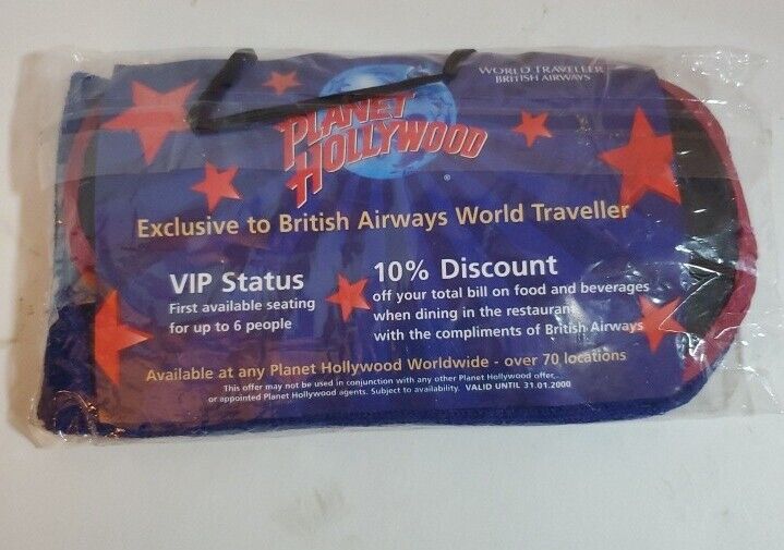 1999 British Airways World Traveler Amenities Kit Planet Hollywood Promo(A-4)