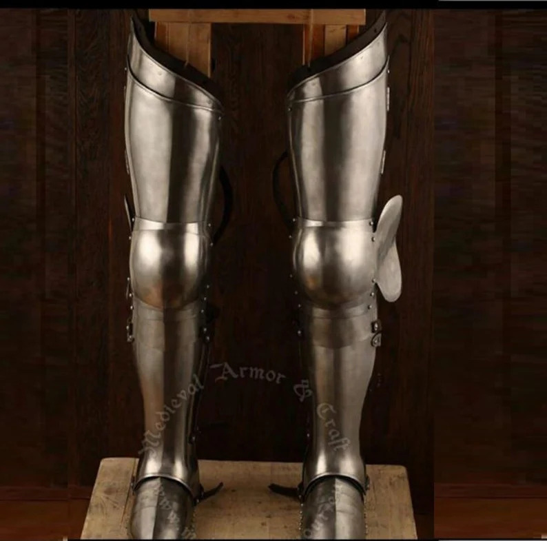 Medieval legs Chuburg knight for buhurt A set of hips anatomical greaves Armor