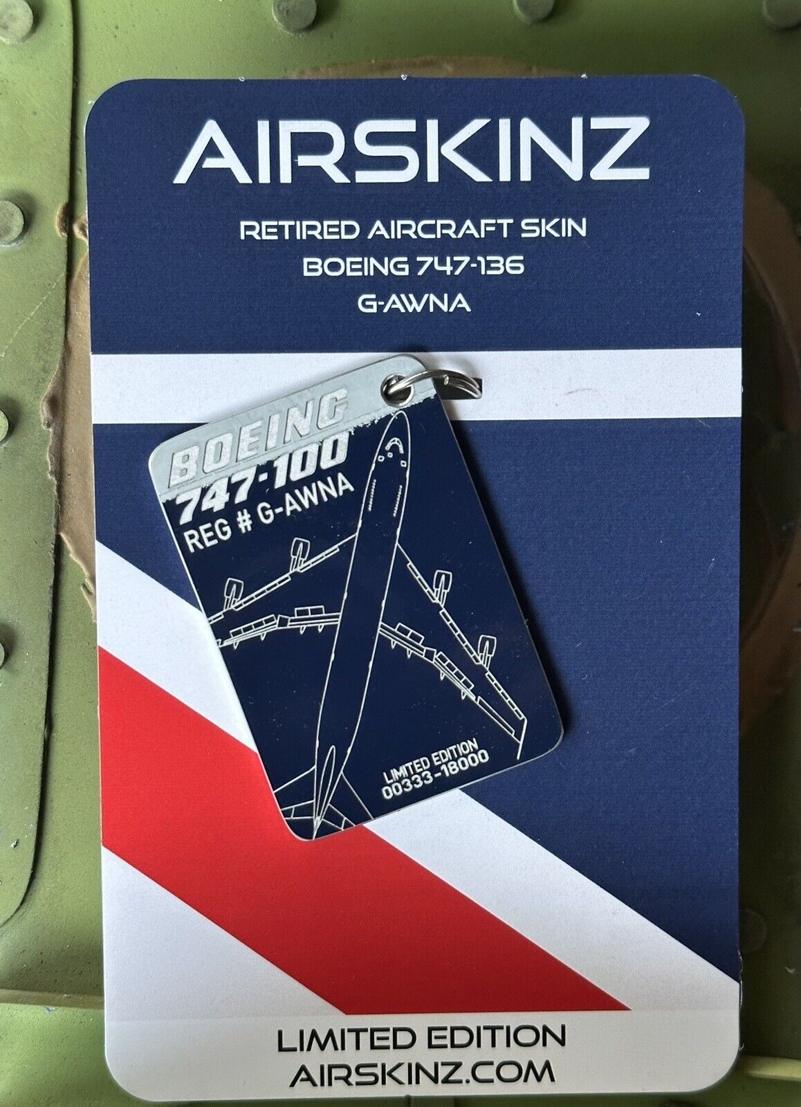 Airskinz B747 G-AWNA British Airways BLUE/GREY Skin Tag