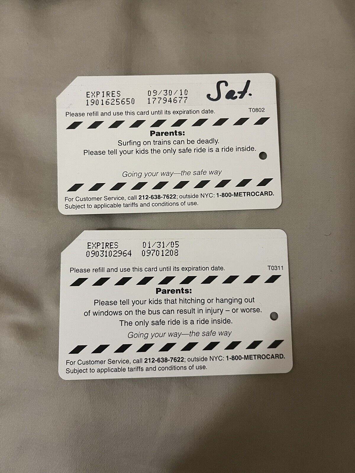 NYCT MTA MetroCard - Parents (2 diff. versions)