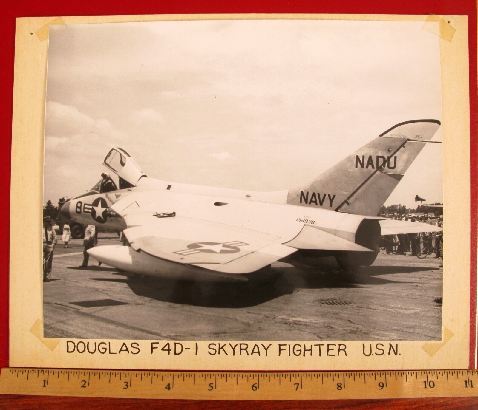 VINTAGE PHOTOGRAPH DOUGLAS F4D-1 SKYRAY FIGHTER US NAVY USN MILITARY AIRPLANE 