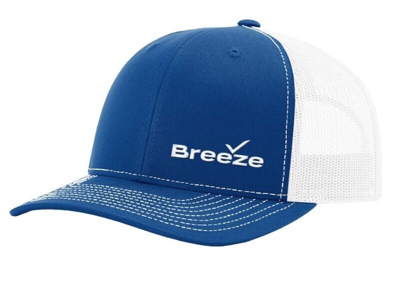 Breeze Airways Logo Richardson Snapback Adjustable Blue & White Trucker Hat Cap