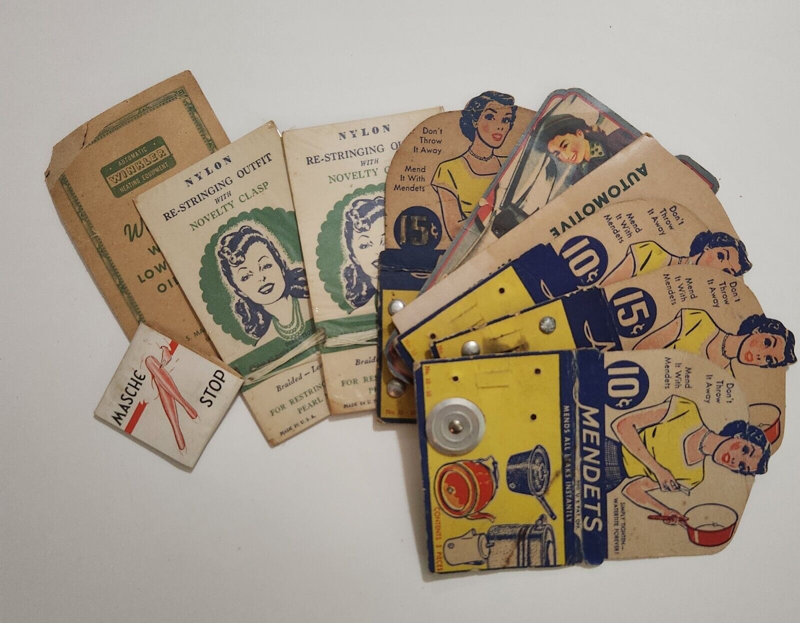 vintage SEWING EPHEMERA LOT 10 pieces 1940s/50s GREAT GRAPHICS 