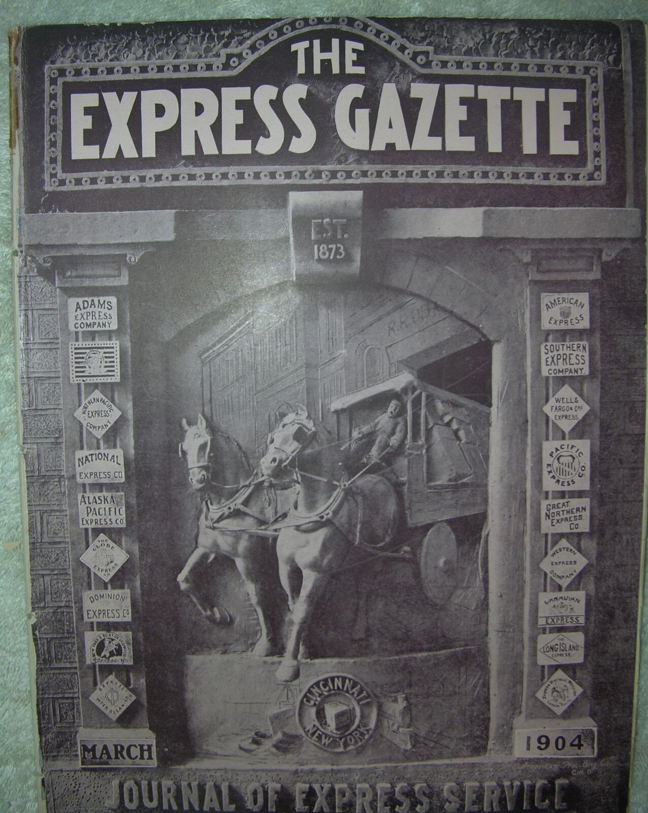 RAILWAY EXPRESS GAZETTE MAGAZINE MARCH, 1904 (JOURNAL OF EXPRESS SERVICE)