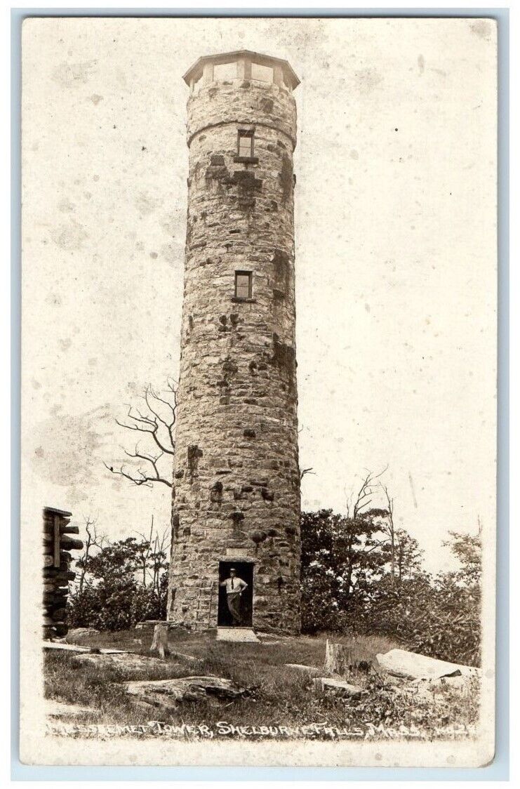 c1920\'s Massomet Fire Tower Shelburne Falls MA RPPC Photo Unposted Postcard