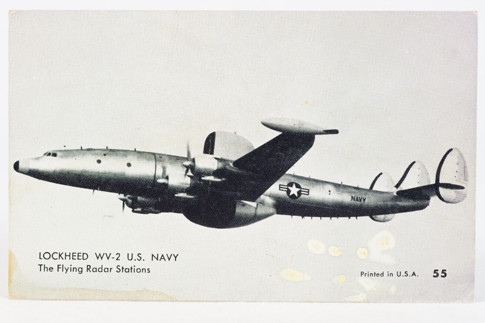 LOCKHEED WV-2 Navy Bomber 1955 Exhibit Supply Co Military Planes Arcade Card