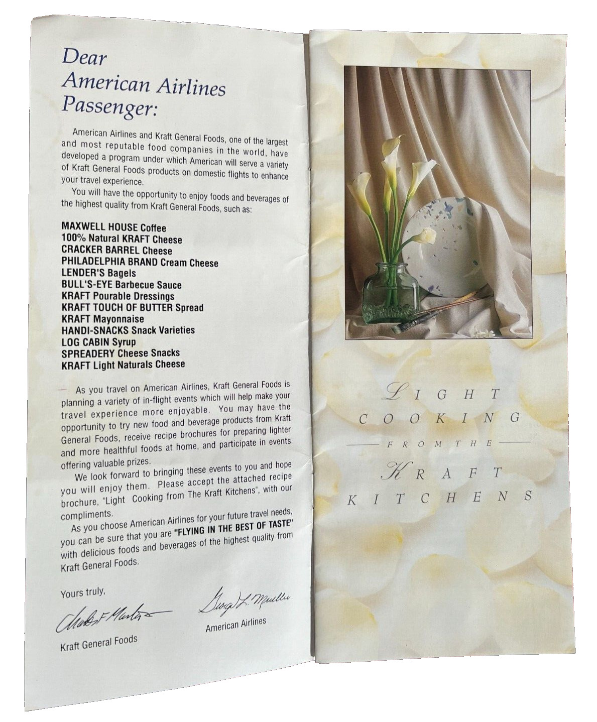 RARE American Airlines Recipe Booklet With Kraft General Foods Paper Pamphlet