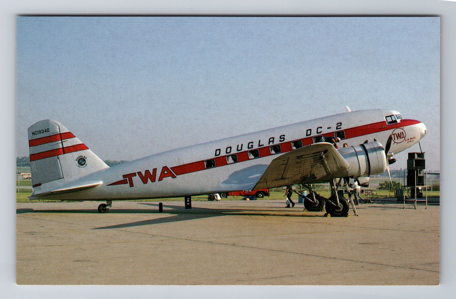 St Louis MO-Missouri, Douglas DC-2, Plane, Transportation, Vintage Postcard