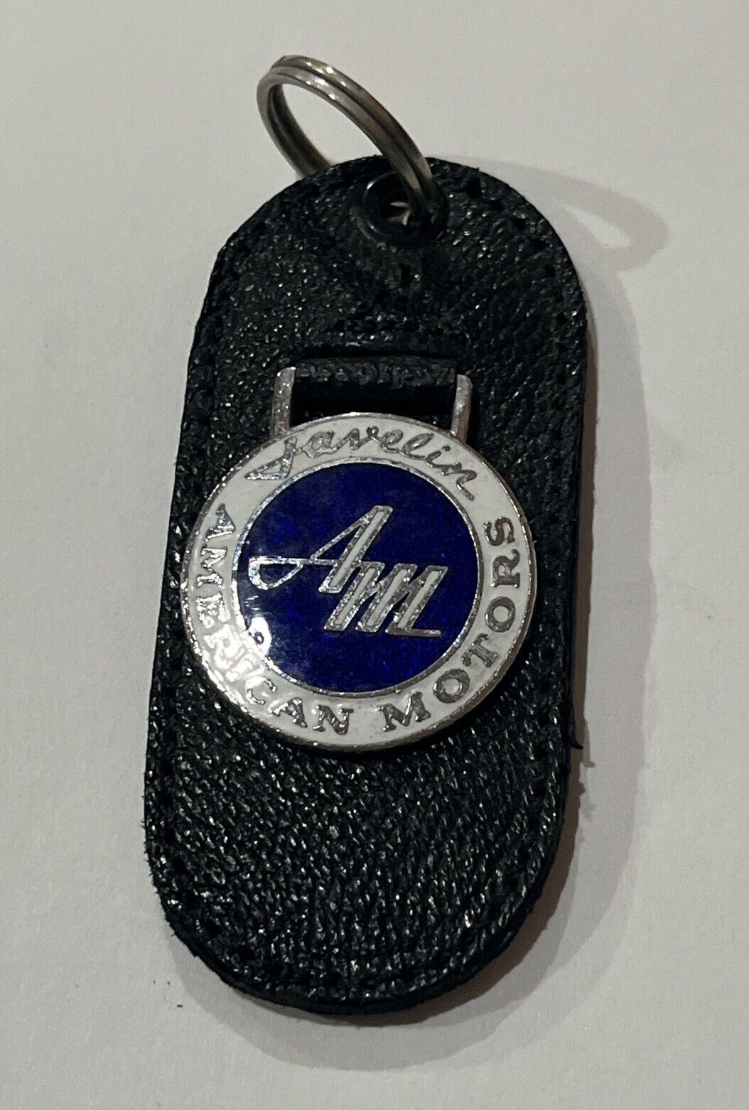 Vintage Leather Car Keychain Vintage key ring American Motors Javelin