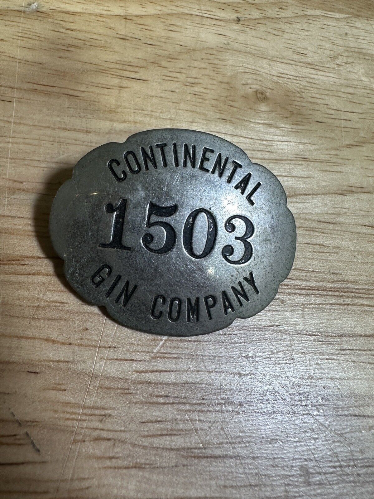 Vintage Continental Gin Company Employee Badge 1503 Pin Back