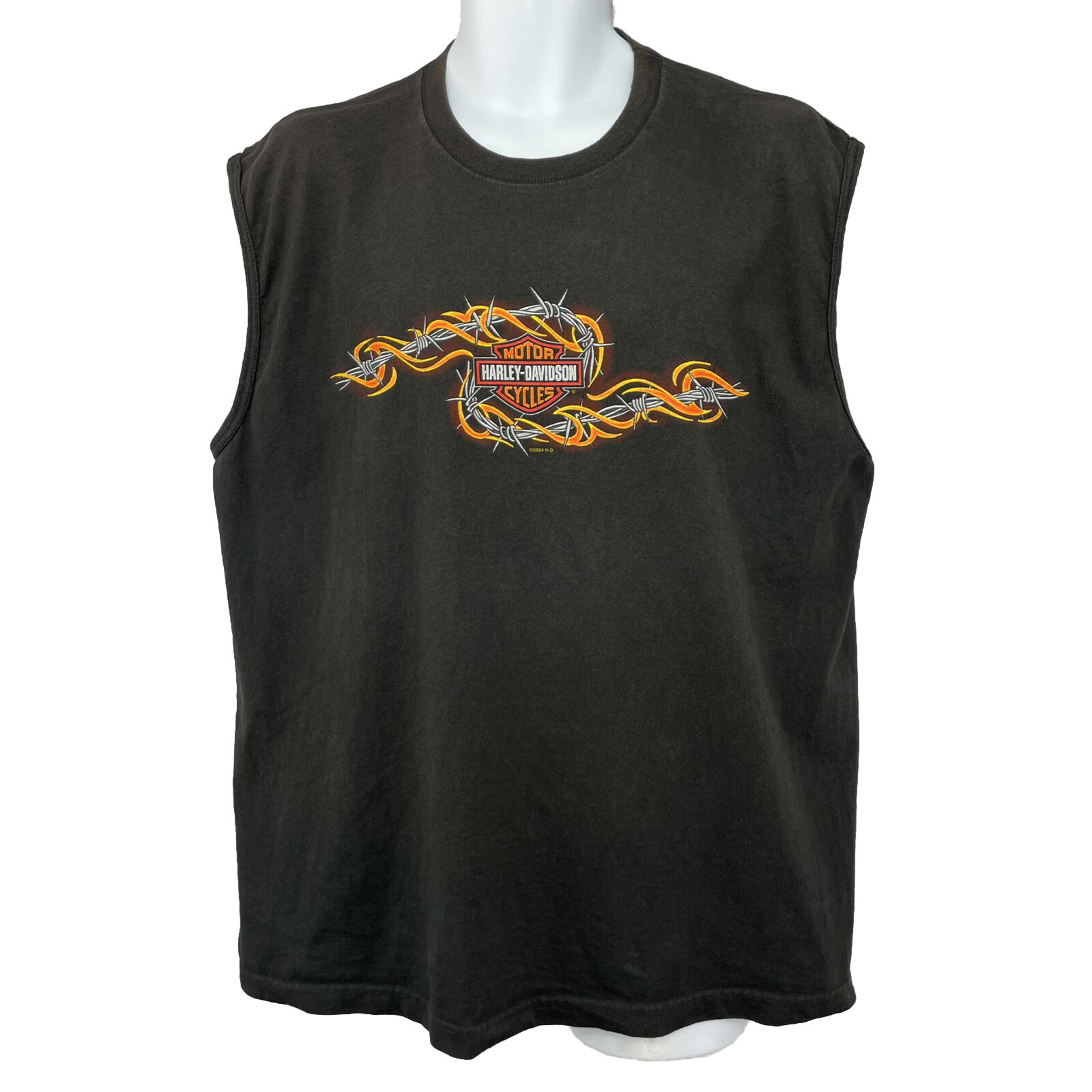 Vintage Harley Davidson Sleeveless T Shirt Macon GA / Men’s (XL) Black Cotton 