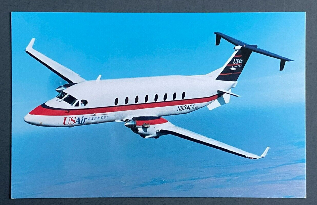 USAir Express Beechcraft 1900D N834CA Aircraft Postcard