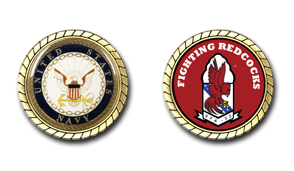 VFA-22 Fighting Redcocks US Navy Squadron Challenge Coin Officially Licensed