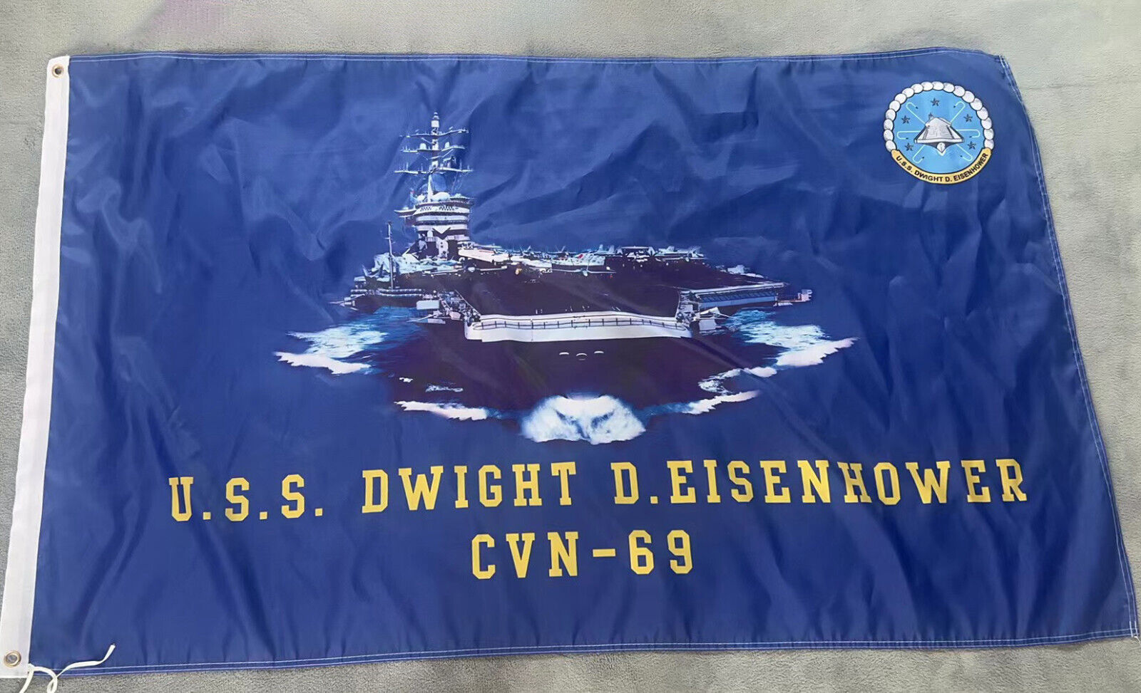 USN U.S.S. DWIGHT D.EISENHOWER  CVN-69 3x5 ft Flag Banner