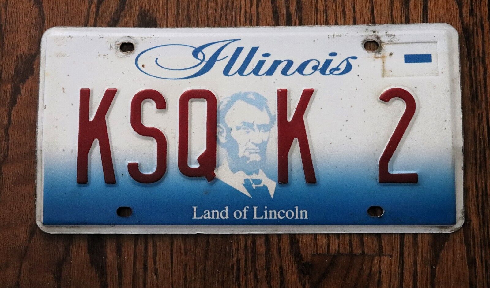 c 2001 ILLINOIS Land of Lincoln Collectible Auto Car License Plate KSQK2 KSQ K2