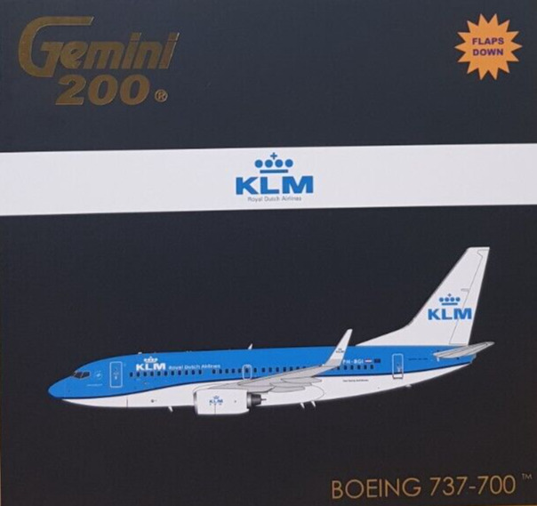 Gemini Jets 1/200 G2KLM986F Boeing B737-700 KLM Royal Dutch Airlines, Flaps down