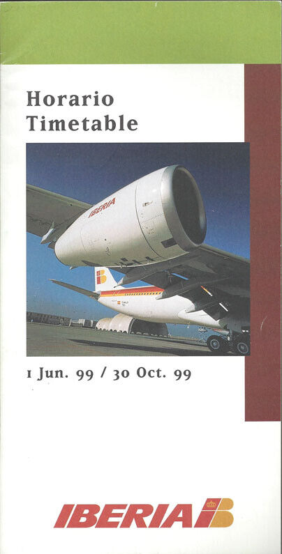 Iberia Air Lines of Spain system timetable 6/1/99 [2011] Buy 4+ save 25%