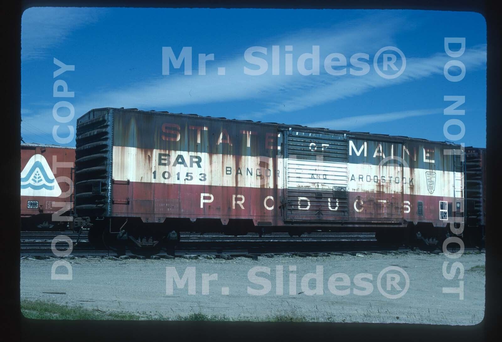 Original Slide Freight BAR Bangor & Aroostook State of Maine 50\'Box 10153