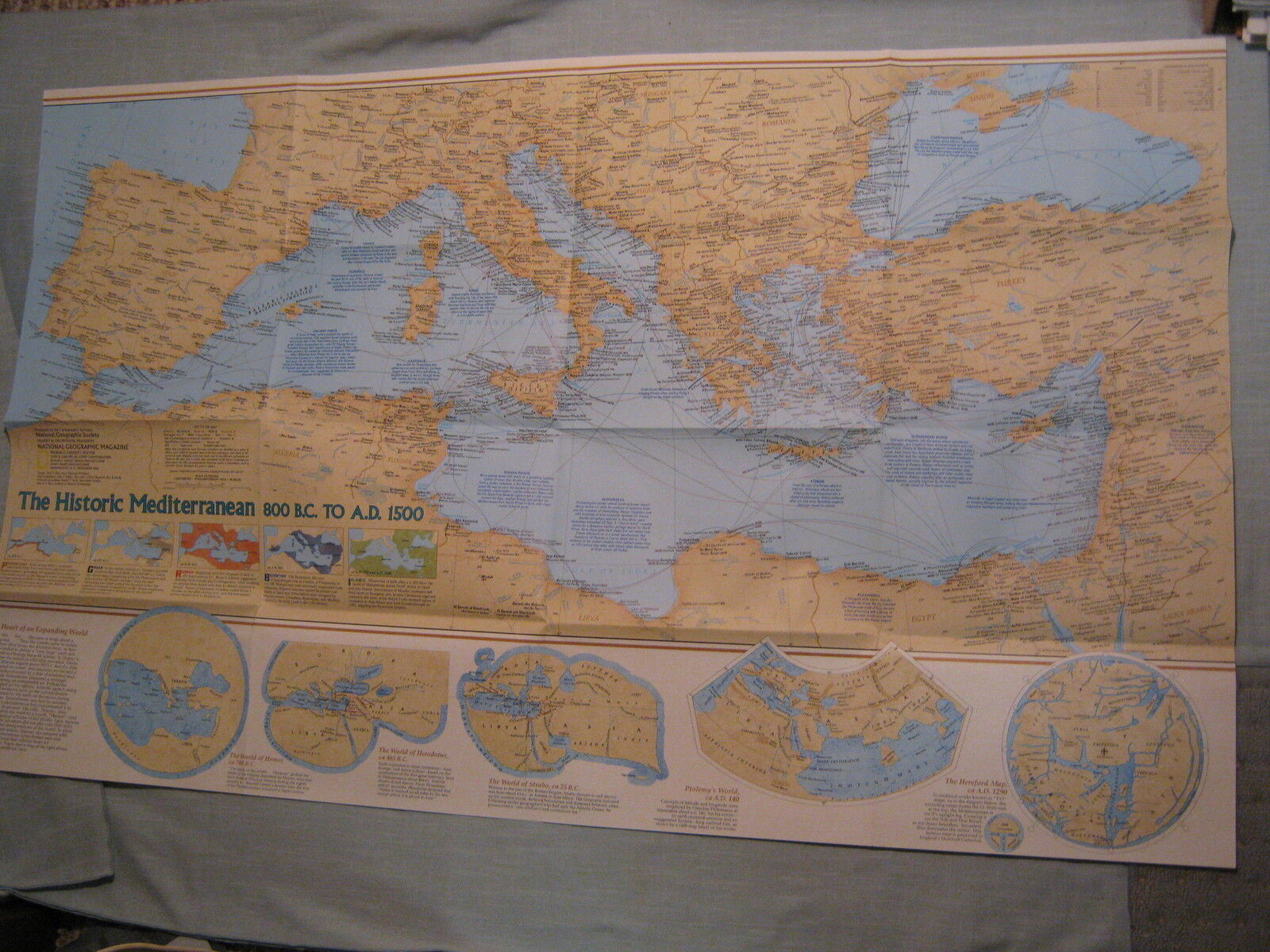 THE HISTORIC MEDITERRANEAN + THE SEAFLOOR MAP National Geographic December 1982
