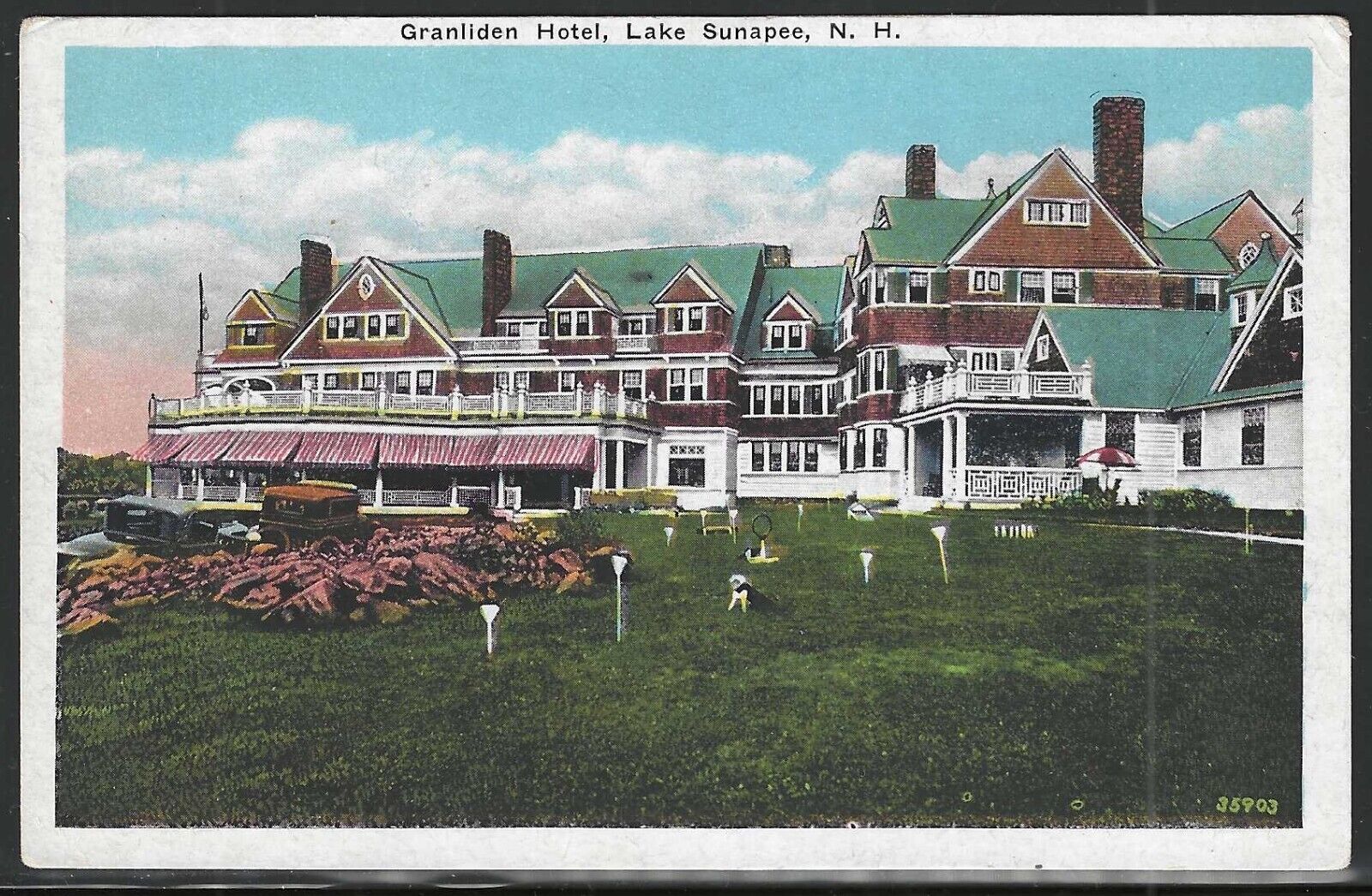 Granliden Hotel, Lake Sunapee, New Hampshire, Early Postcard, Unused