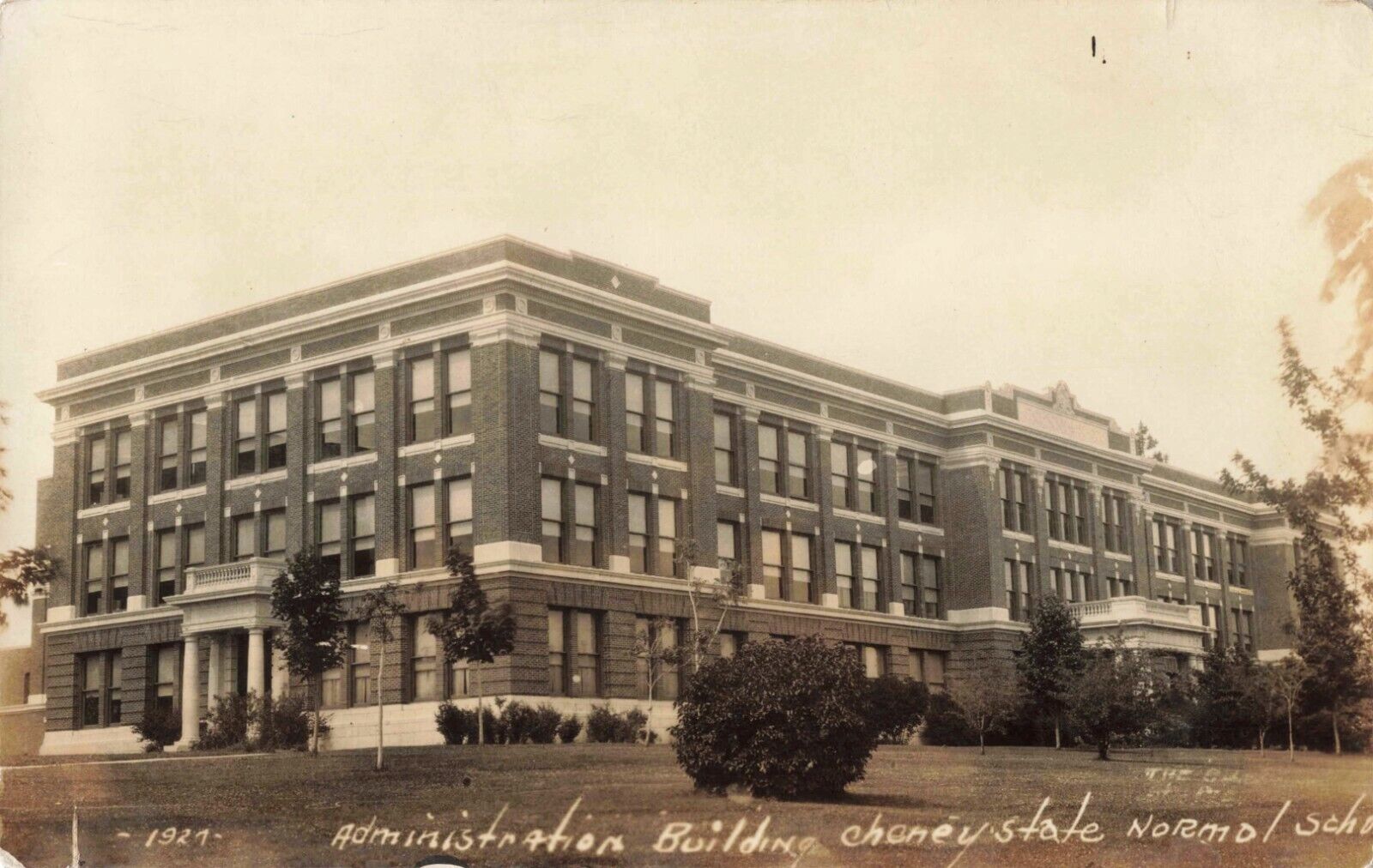 Administration Building, Cheney State Normal School, WA - 1927 Real Photo RPPC