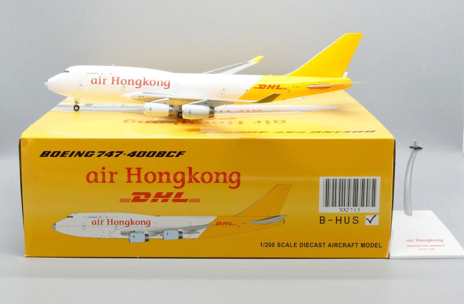 Air Hong Kong B747-400(BCF) Reg: B-HUS JC Wings 1:200 Diecast model XX2715 (E)