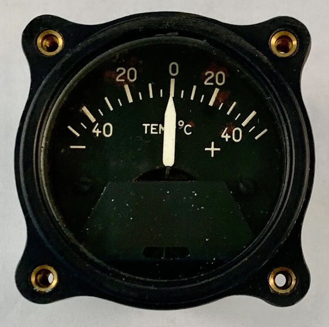 WWII Aircraft Temperature Gauge, New Old Stock INS-0102