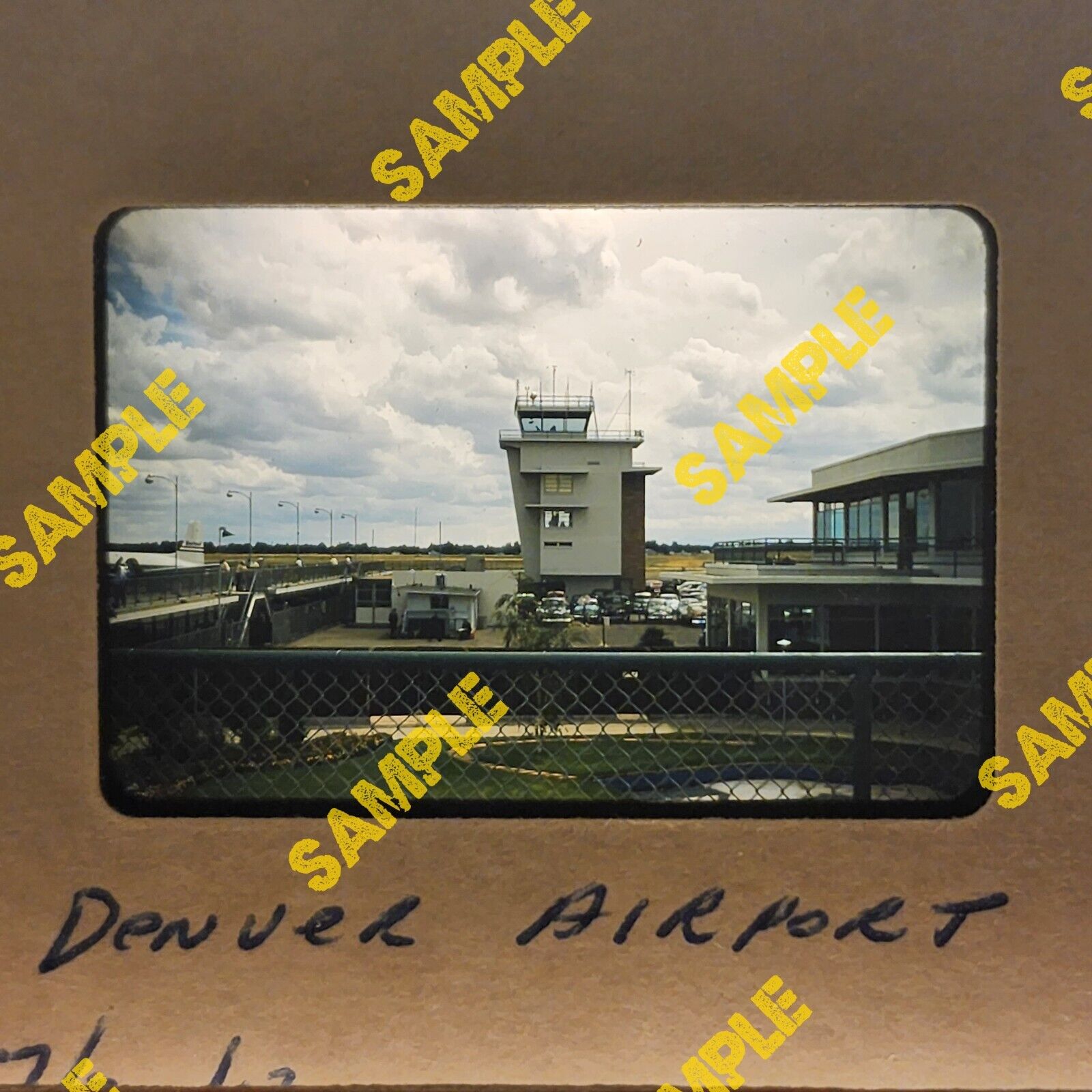 Vintage 35mm Slide - COLORADO 1956 Denver Airport - Red Border Kodachrome